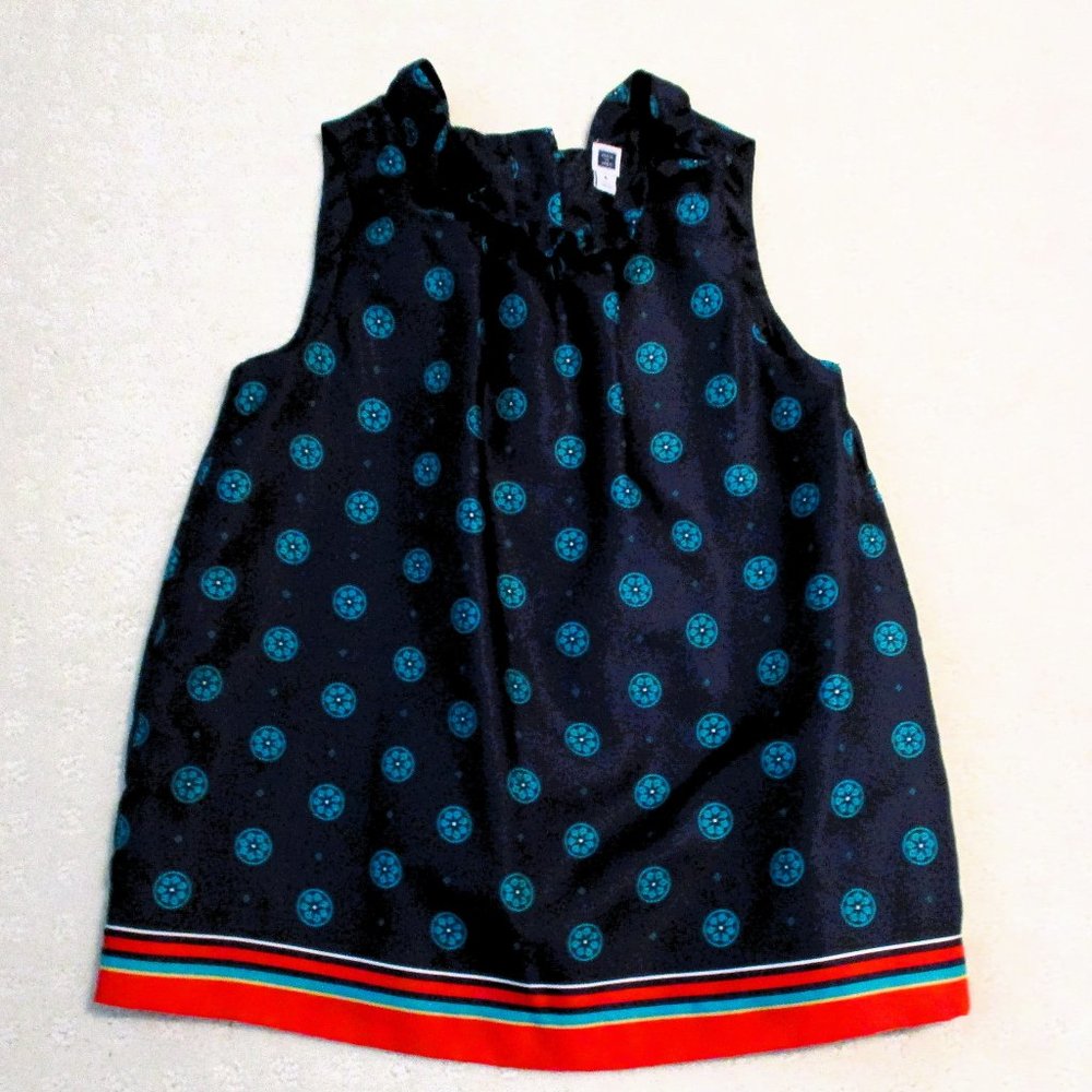 JANIE AND JACK SLEEVELESS RUFFLE NECK SHIRT